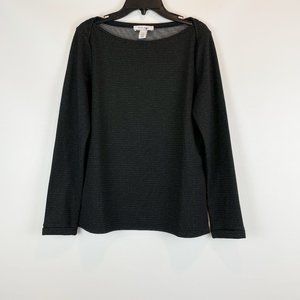 NWOT White House Black Market Top Black with White Dots S